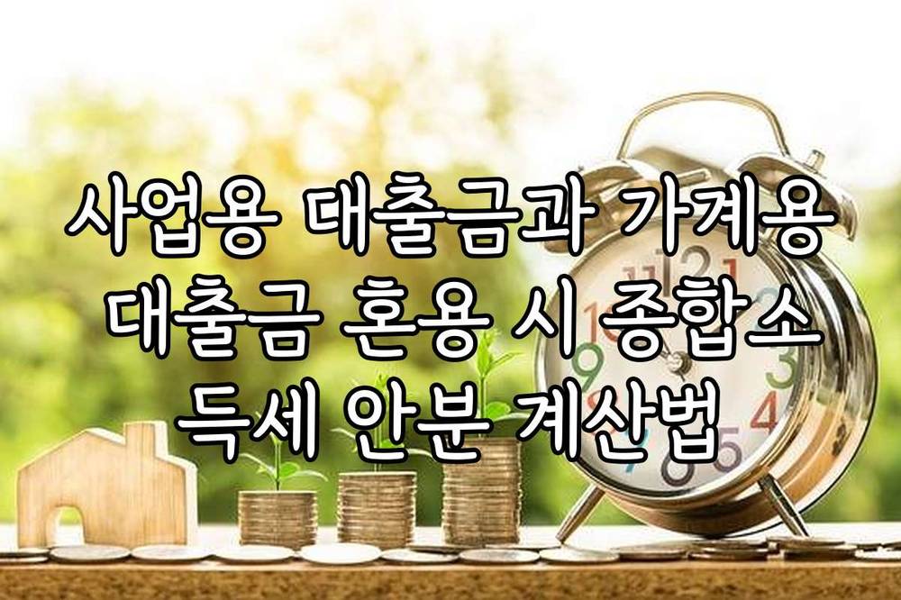 사업용 대출금과 가계용 대출금 혼용 시 종합소득세 안분 계산법