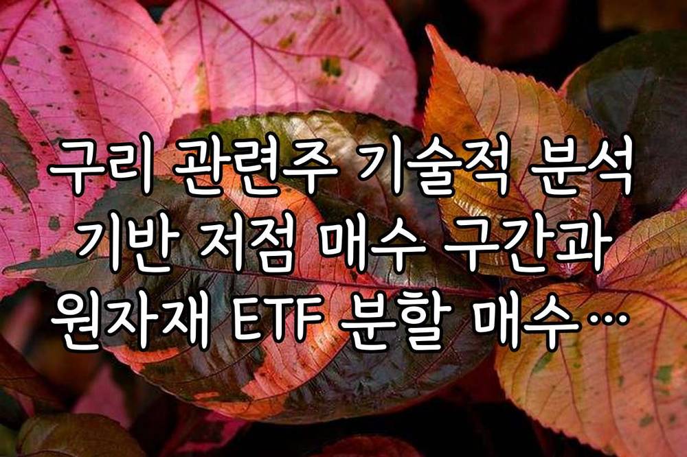 구리 관련주 기술적 분석 기반 저점 매수 구간과 원자재 ETF 분할 매수 전략