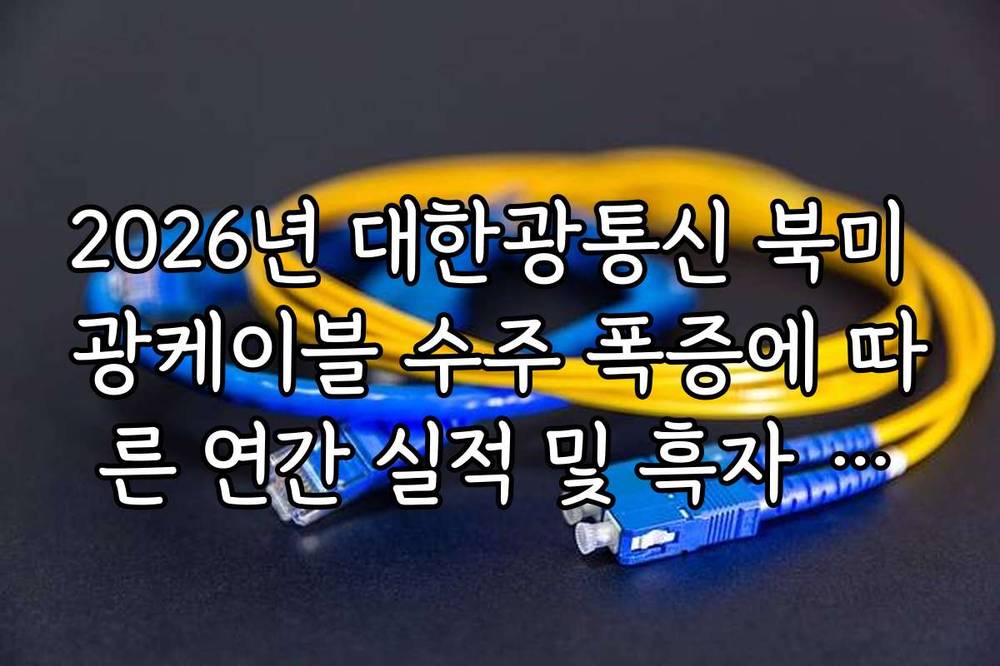 2026년 대한광통신 북미 광케이블 수주 폭증에 따른 연간 실적 및 흑자 전환 전망