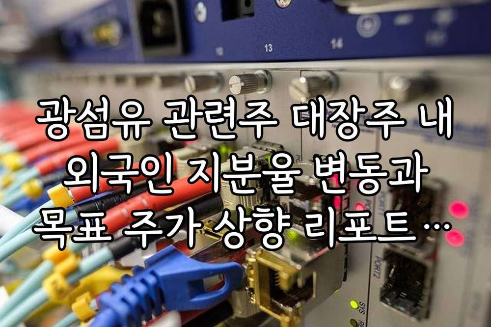 광섬유 관련주 대장주 내 외국인 지분율 변동과 목표 주가 상향 리포트 정리