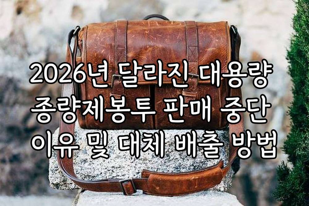 2026년 달라진 대용량 종량제봉투 판매 중단 이유 및 대체 배출 방법