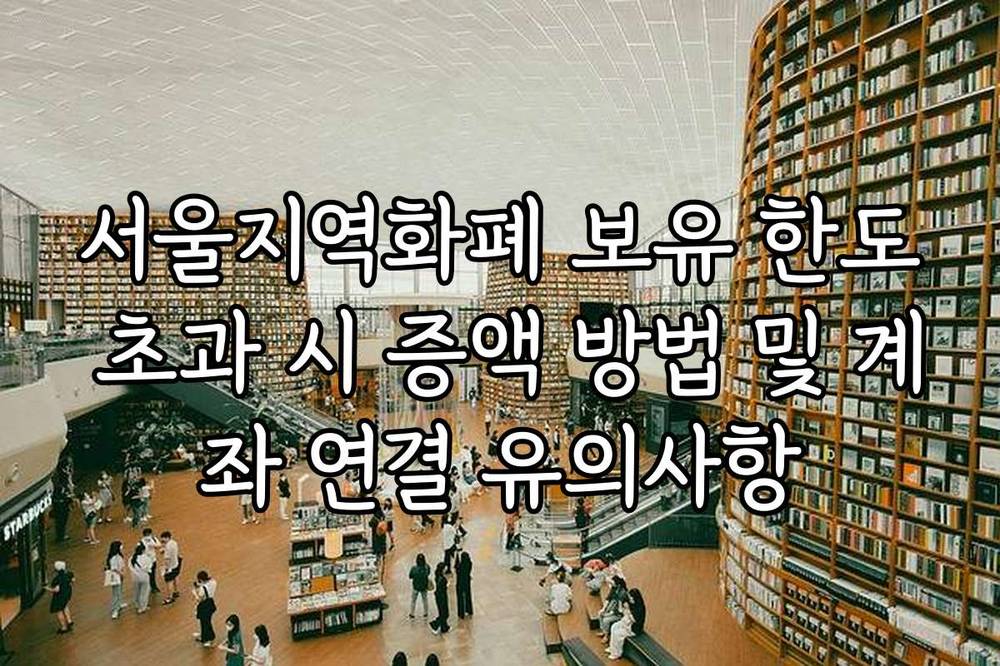 서울지역화폐 보유 한도 초과 시 증액 방법 및 계좌 연결 유의사항