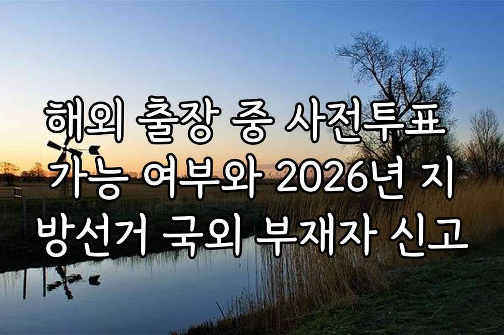 해외 출장 중 사전투표 가능 여부와 2026년 지방선거 국외 부재자 신고