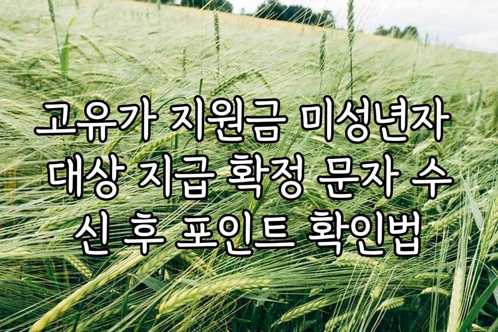 고유가 지원금 미성년자 대상 지급 확정 문자 수신 후 포인트 확인법