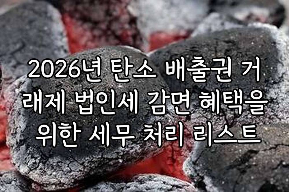 2026년 탄소 배출권 거래제 법인세 감면 혜택을 위한 세무 처리 리스트