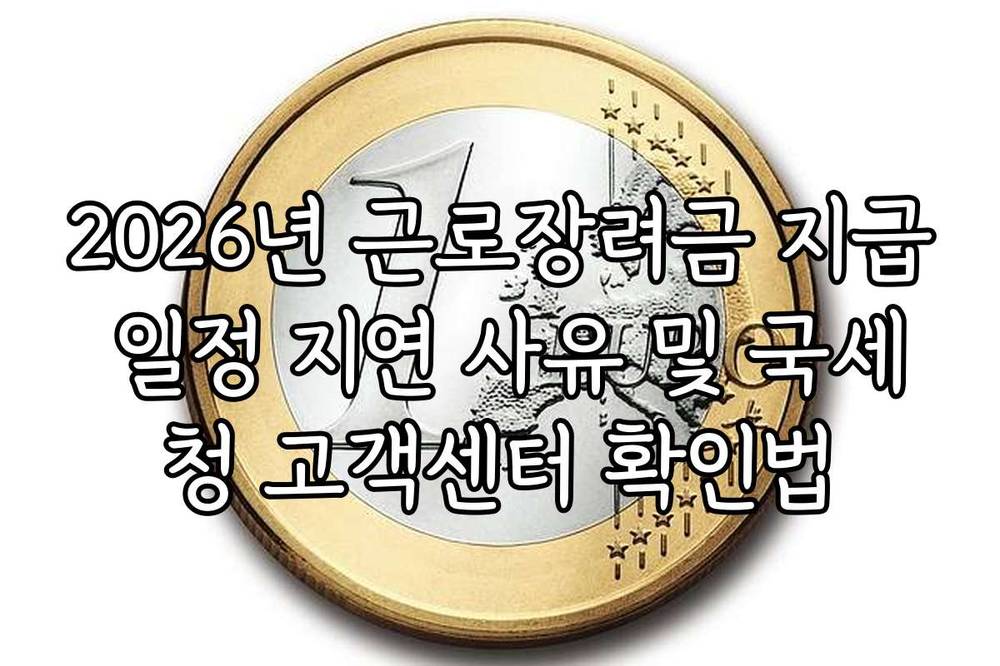 2026년 근로장려금 지급 일정 지연 사유 및 국세청 고객센터 확인법