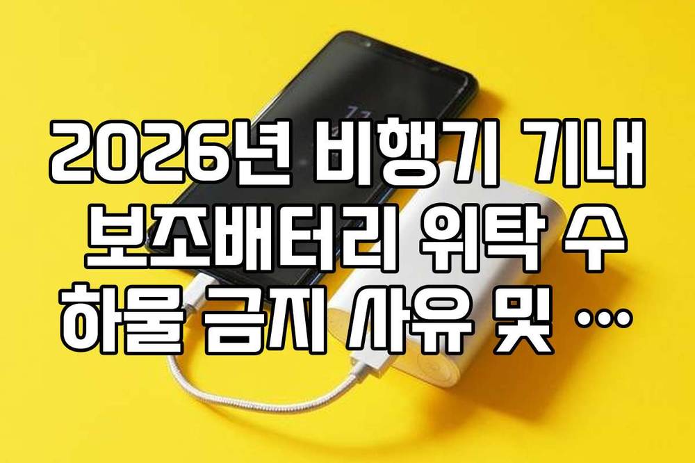 2026년 비행기 기내 보조배터리 위탁 수하물 금지 사유 및 안전 가이드