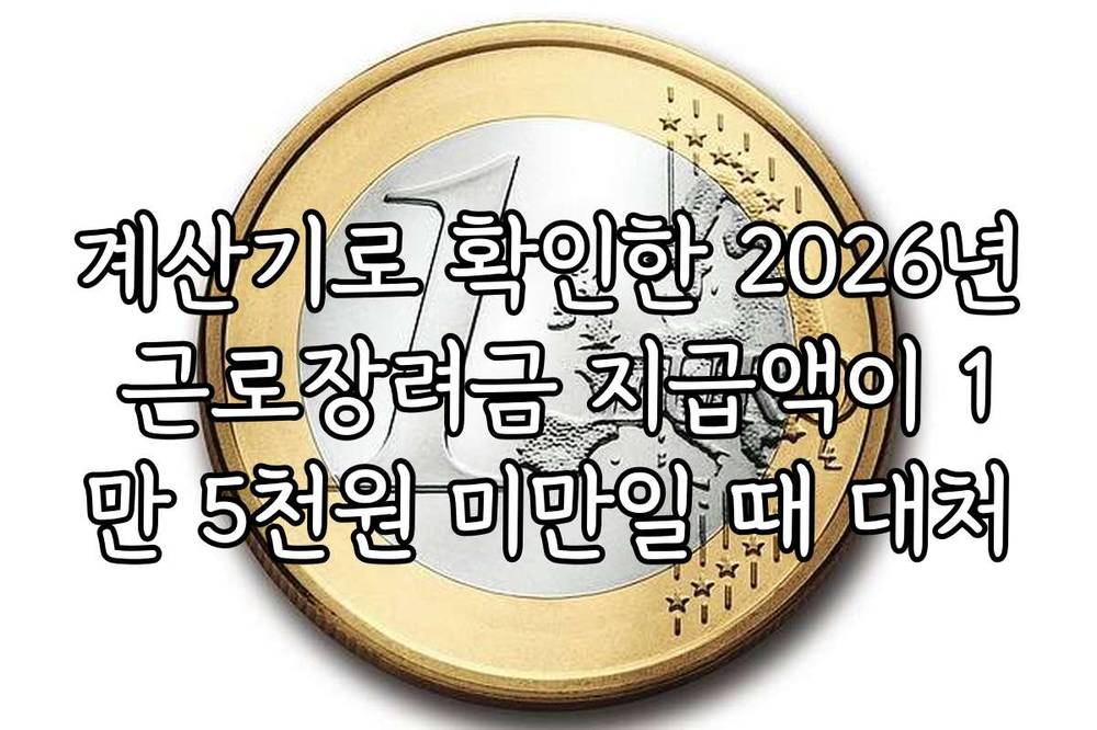 계산기로 확인한 2026년 근로장려금 지급액이 1만 5천원 미만일 때 대처