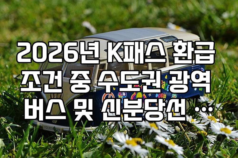 2026년 K패스 환급 조건 중 수도권 광역 버스 및 신분당선 포함 여부