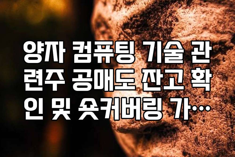 양자 컴퓨팅 기술 관련주 공매도 잔고 확인 및 숏커버링 가능성 진단