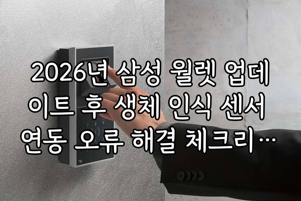 2026년 삼성 월렛 업데이트 후 생체 인식 센서 연동 오류 해결 체크리스트