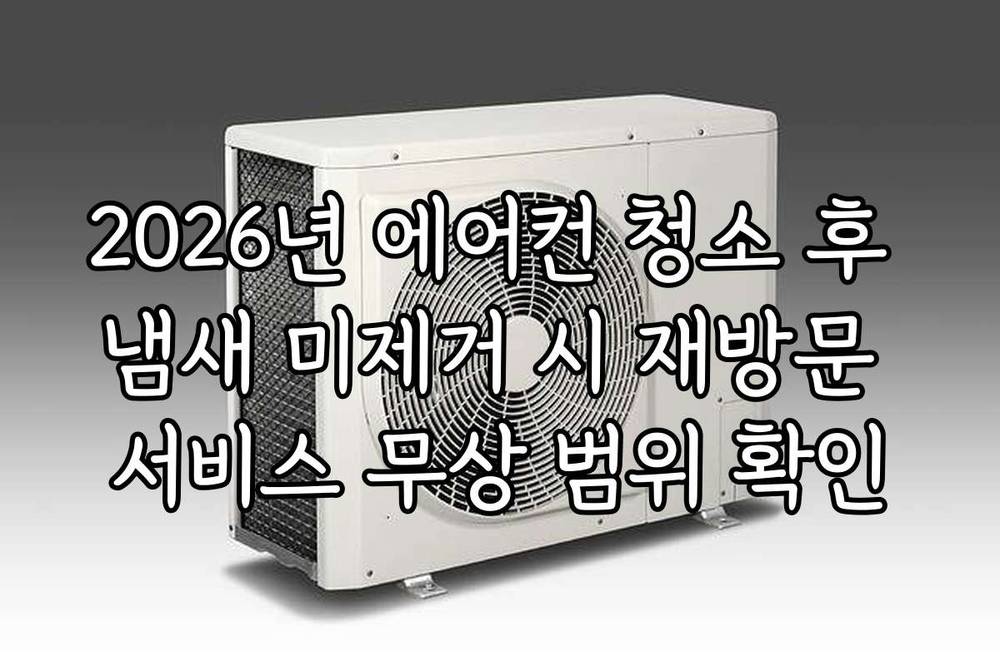 2026년 에어컨 청소 후 냄새 미제거 시 재방문 서비스 무상 범위 확인