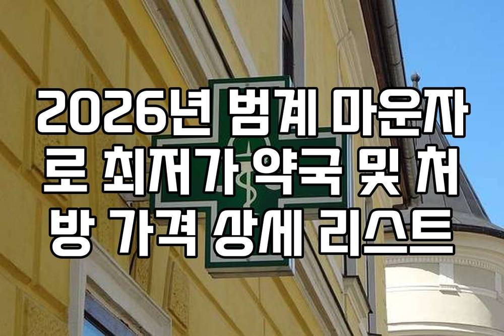 2026년 범계 마운자로 최저가 약국 및 처방 가격 상세 리스트
