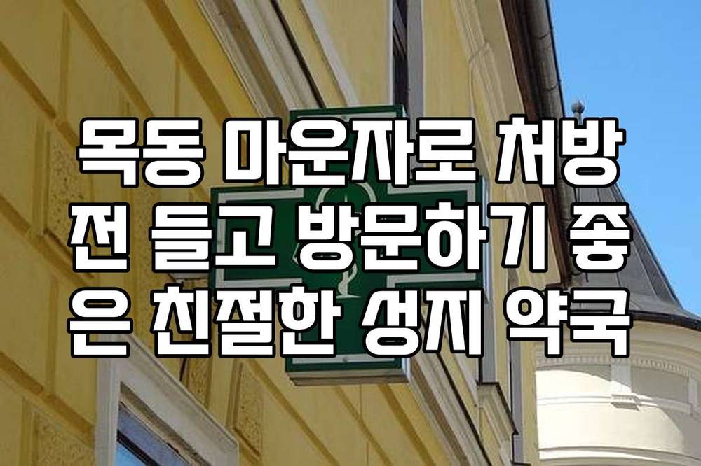 목동 마운자로 처방전 들고 방문하기 좋은 친절한 성지 약국