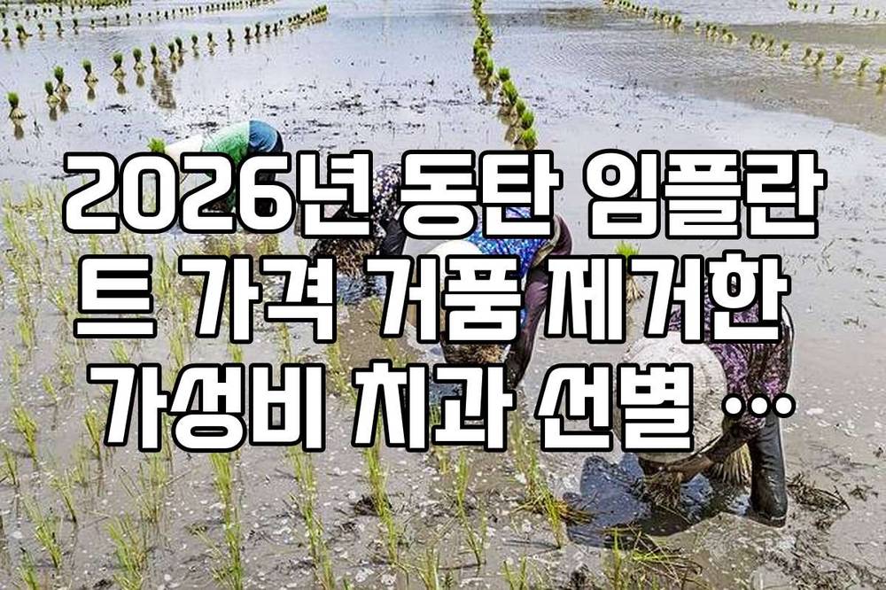 2026년 동탄 임플란트 가격 거품 제거한 가성비 치과 선별 리스트