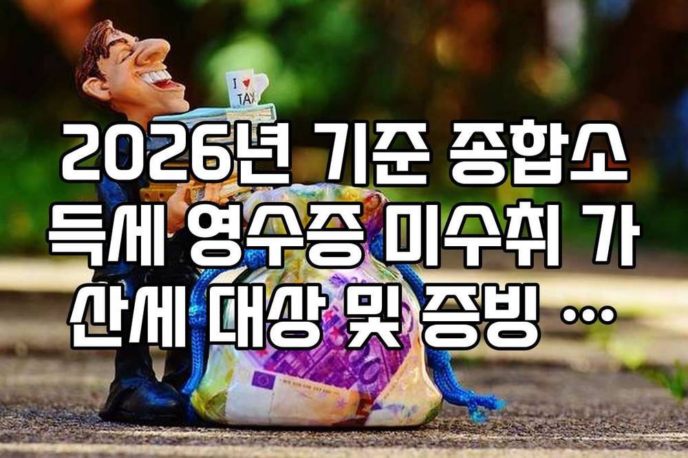 2026년 기준 종합소득세 영수증 미수취 가산세 대상 및 증빙 서류 정리