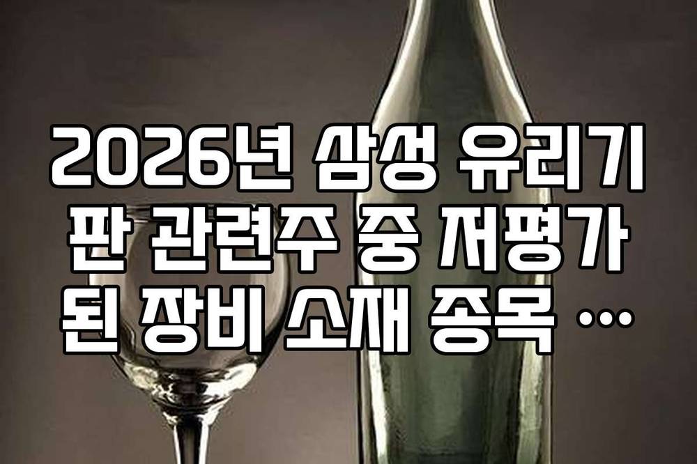 2026년 삼성 유리기판 관련주 중 저평가된 장비 소재 종목 발굴법