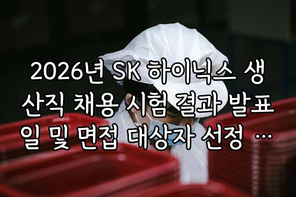 2026년 SK 하이닉스 생산직 채용 시험 결과 발표일 및 면접 대상자 선정 기준