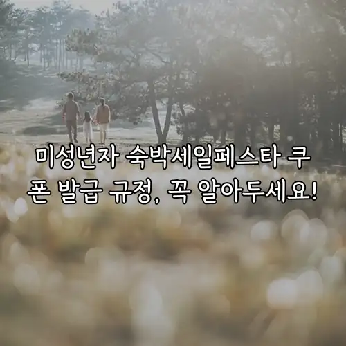 미성년자 숙박세일페스타 쿠폰 발급 규정, 꼭 알아두세요!