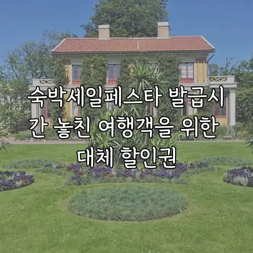 숙박세일페스타 발급시간 놓친 여행객을 위한 대체 할인권