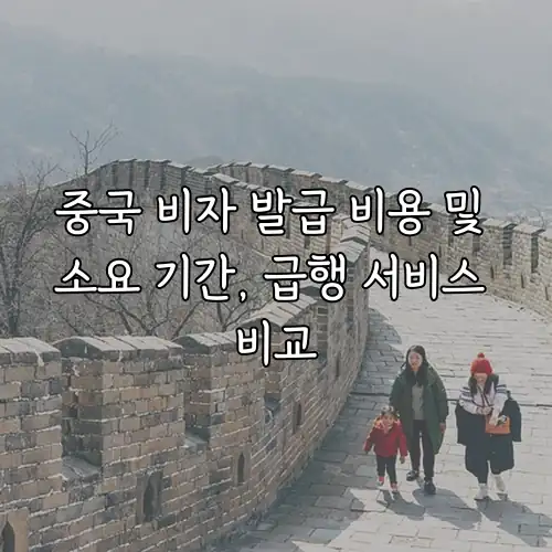 중국 비자 발급 비용 및 소요 기간, 급행 서비스 비교
