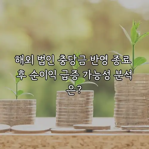 해외 법인 충당금 반영 종료 후 순이익 급증 가능성 분석은?