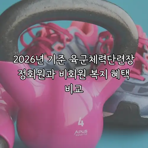 2026년 기준 육군체력단련장 정회원과 비회원 복지 혜택 비교