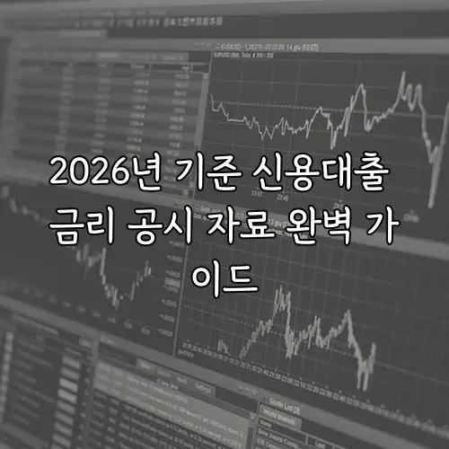 2026년 기준 신용대출 금리 공시 자료 완벽 가이드