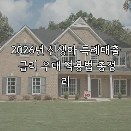 2026년 신생아 특례대출 금리 우대 적용법 총정리