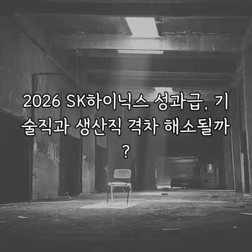 2026 SK하이닉스 성과급, 기술직과 생산직 격차 해소될까?