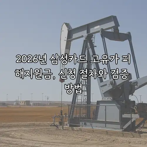 2026년 삼성카드 고유가 피해지원금, 신청 절차와 검증 방법