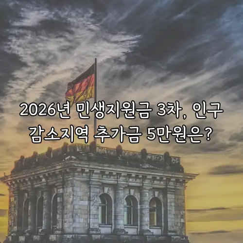 2026년 민생지원금 3차, 인구감소지역 추가금 5만원은?
