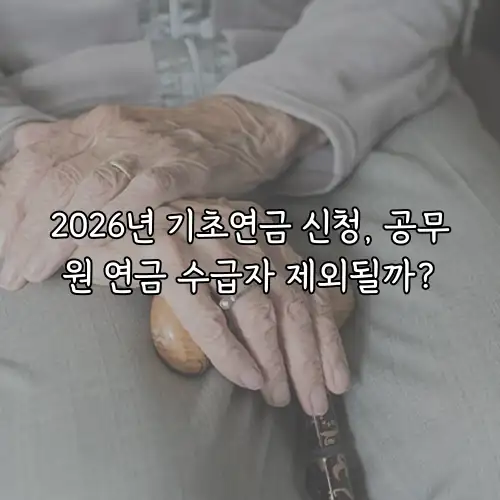 2026년 기초연금 신청, 공무원 연금 수급자 제외될까?