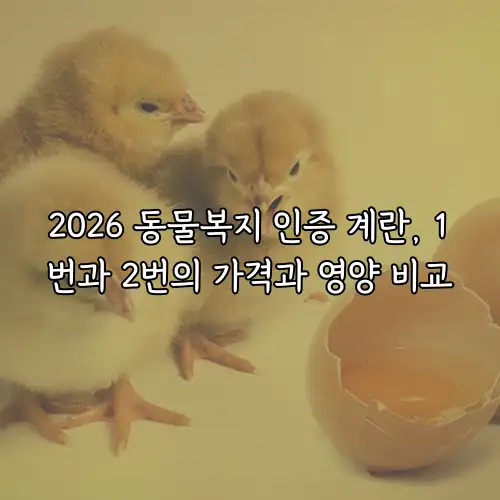 2026 동물복지 인증 계란, 1번과 2번의 가격과 영양 비교