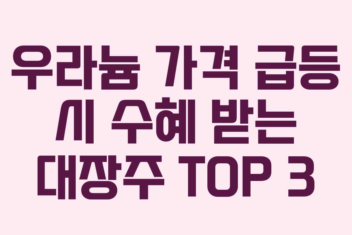 우라늄 가격 급등 시 수혜 받는 대장주 TOP 3