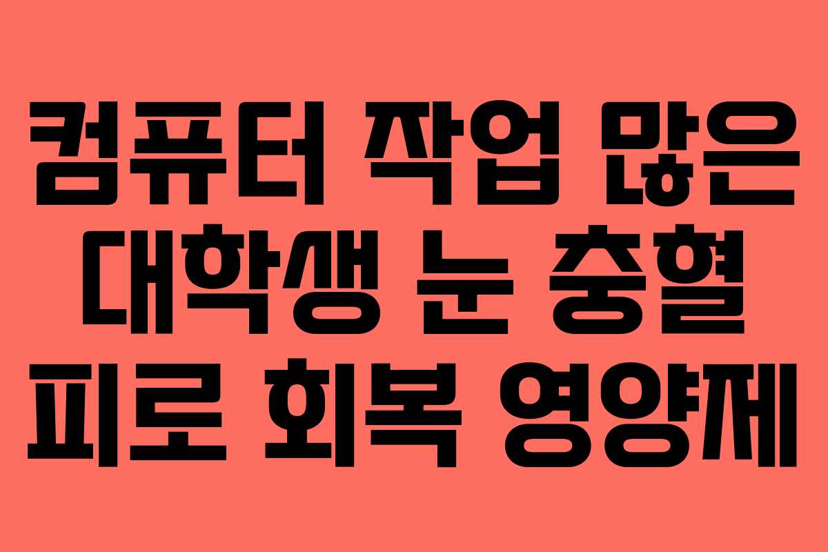 컴퓨터-작업-많은-대학생-눈-충혈-피로-회복-영양제