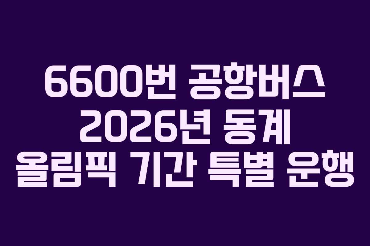 6600번-공항버스-2026년-동계-올림픽-기간-특별-운행