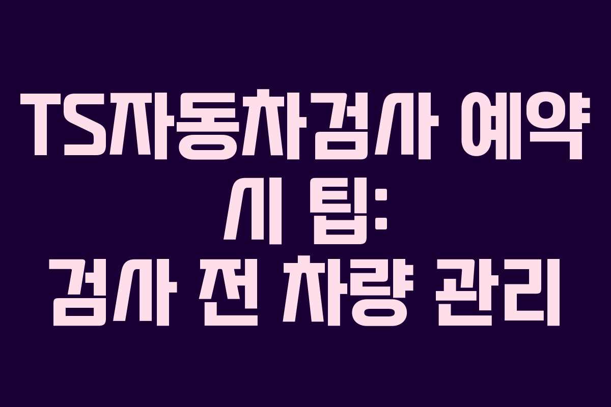 TS자동차검사-예약-시-팁-검사-전-차량-관리