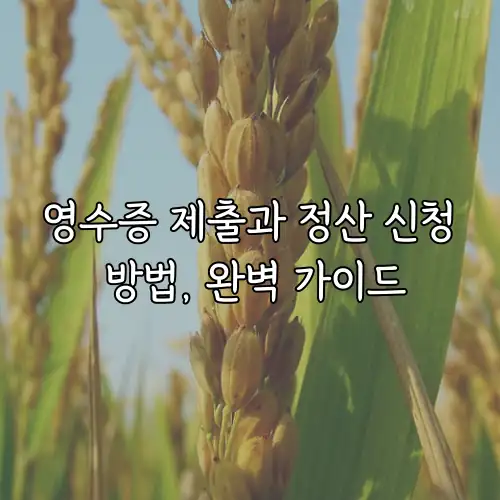 영수증 제출과 정산 신청 방법, 완벽 가이드
