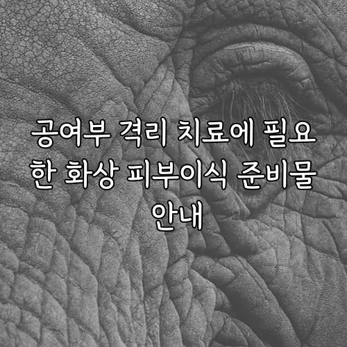공여부 격리 치료에 필요한 화상 피부이식 준비물 안내