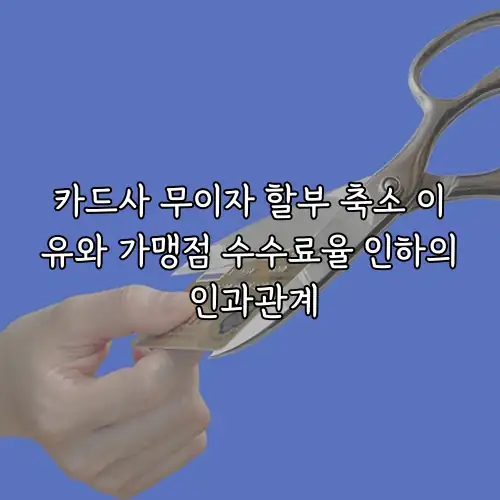카드사 무이자 할부 축소 이유와 가맹점 수수료율 인하의 인과관계