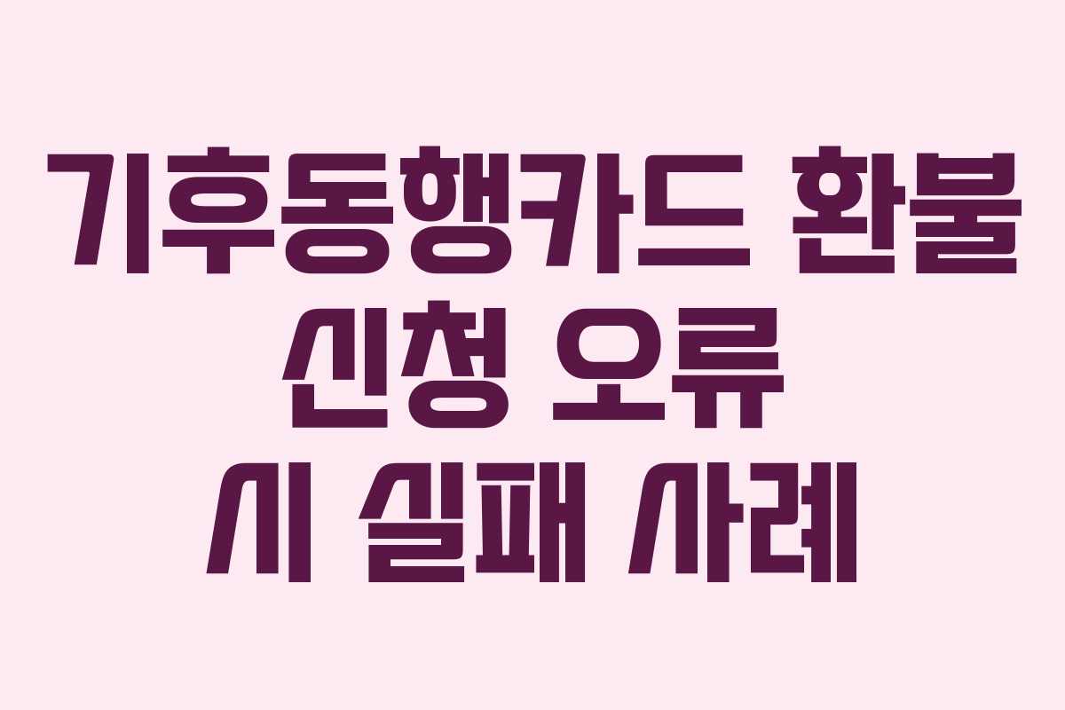 기후동행카드-환불-신청-오류-시-실패-사례