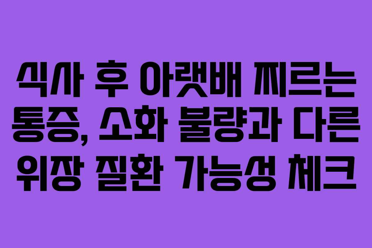 식사-후-아랫배-찌르는-통증,-소화-불량과-다른-위장-질환-가능성-체크
