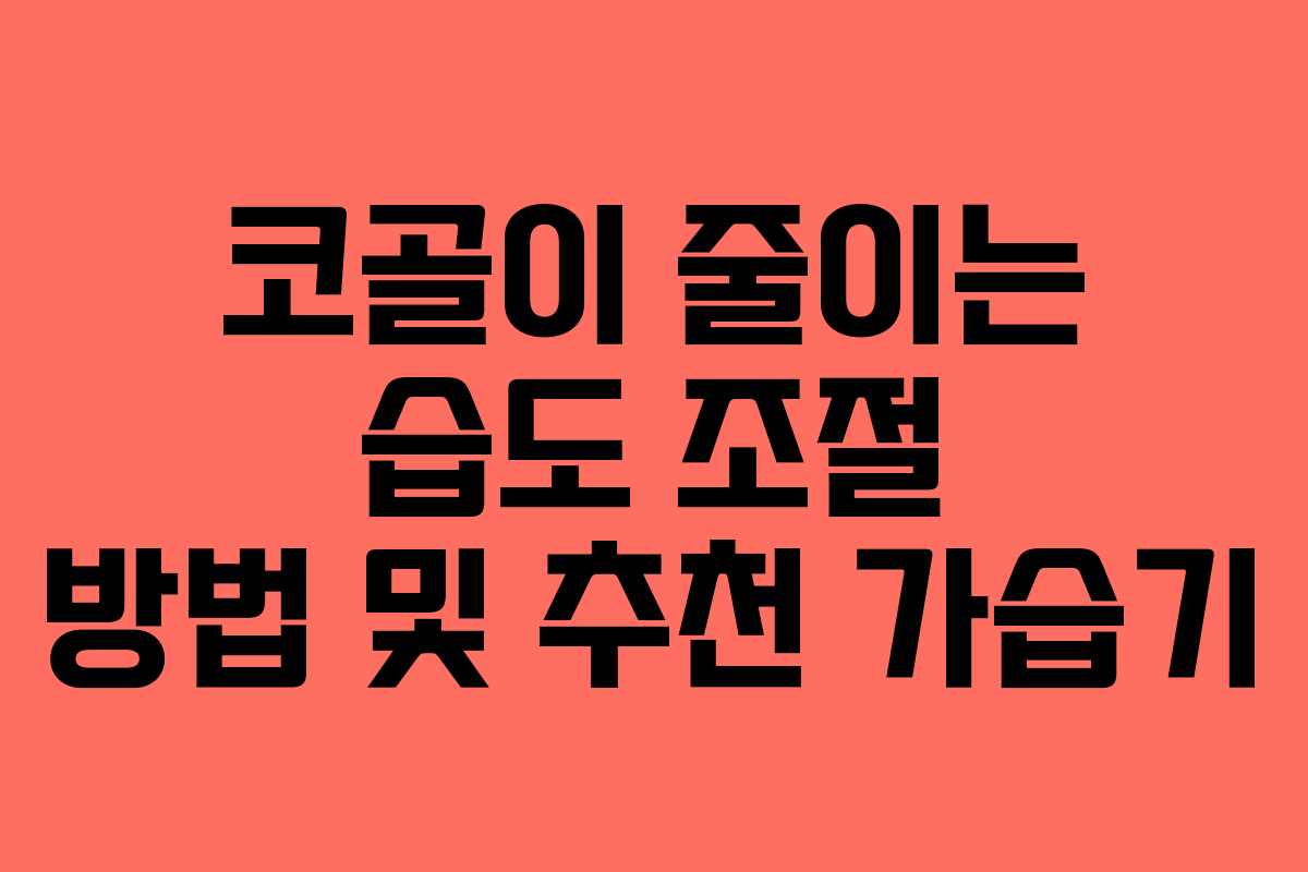 코골이-줄이는-습도-조절-방법-및-추천-가습기